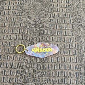 Pisces Zodiac Glitter Keychain Purple Marbled Acrylic Astrological Gift